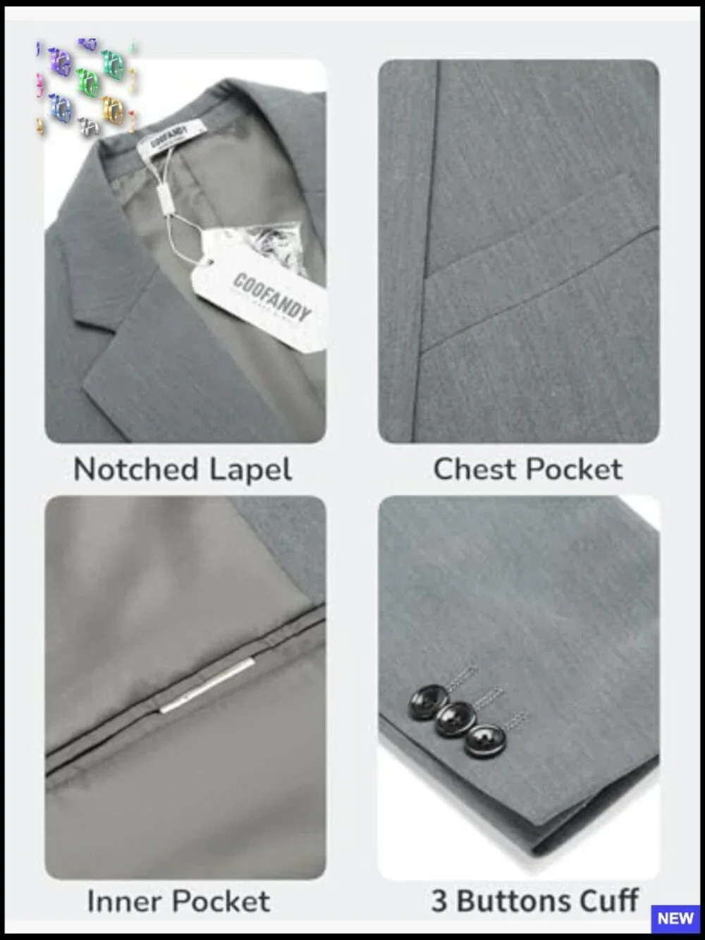Slim Fit Blazer Lightweight Sport Coat Classic Business Casual Jacket